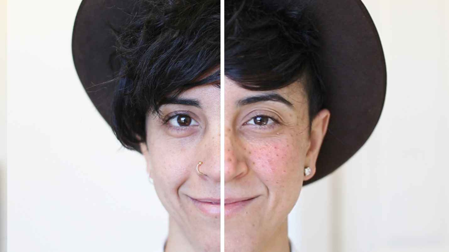 веснушки татуаж до и после