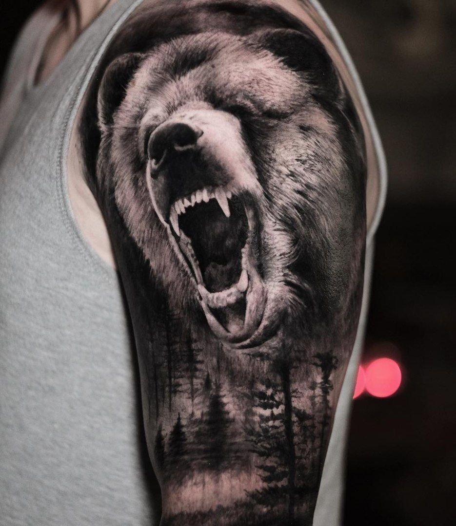 Татуировки медведя для мужчин