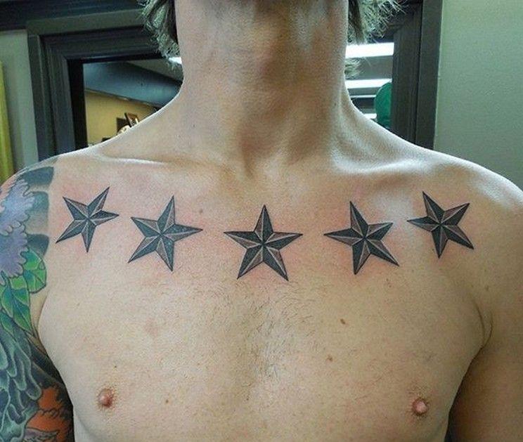 Звезды на грудине тату